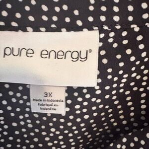 Pure Energy Black and White Polka Dot Top